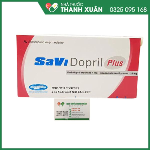 Savi Dopril Plus - Thuốc điều trị tăng huyết áp (3 vỉ x 10 viên)